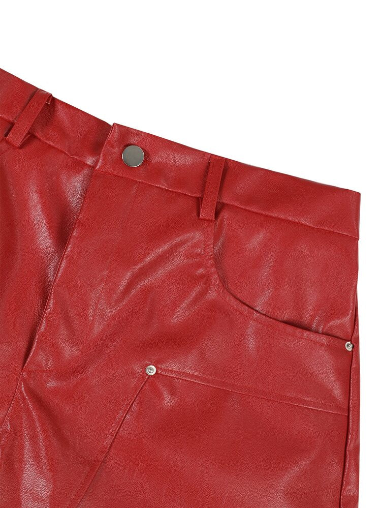 So’ Bloodline Cherry Leather Carpenter Pants